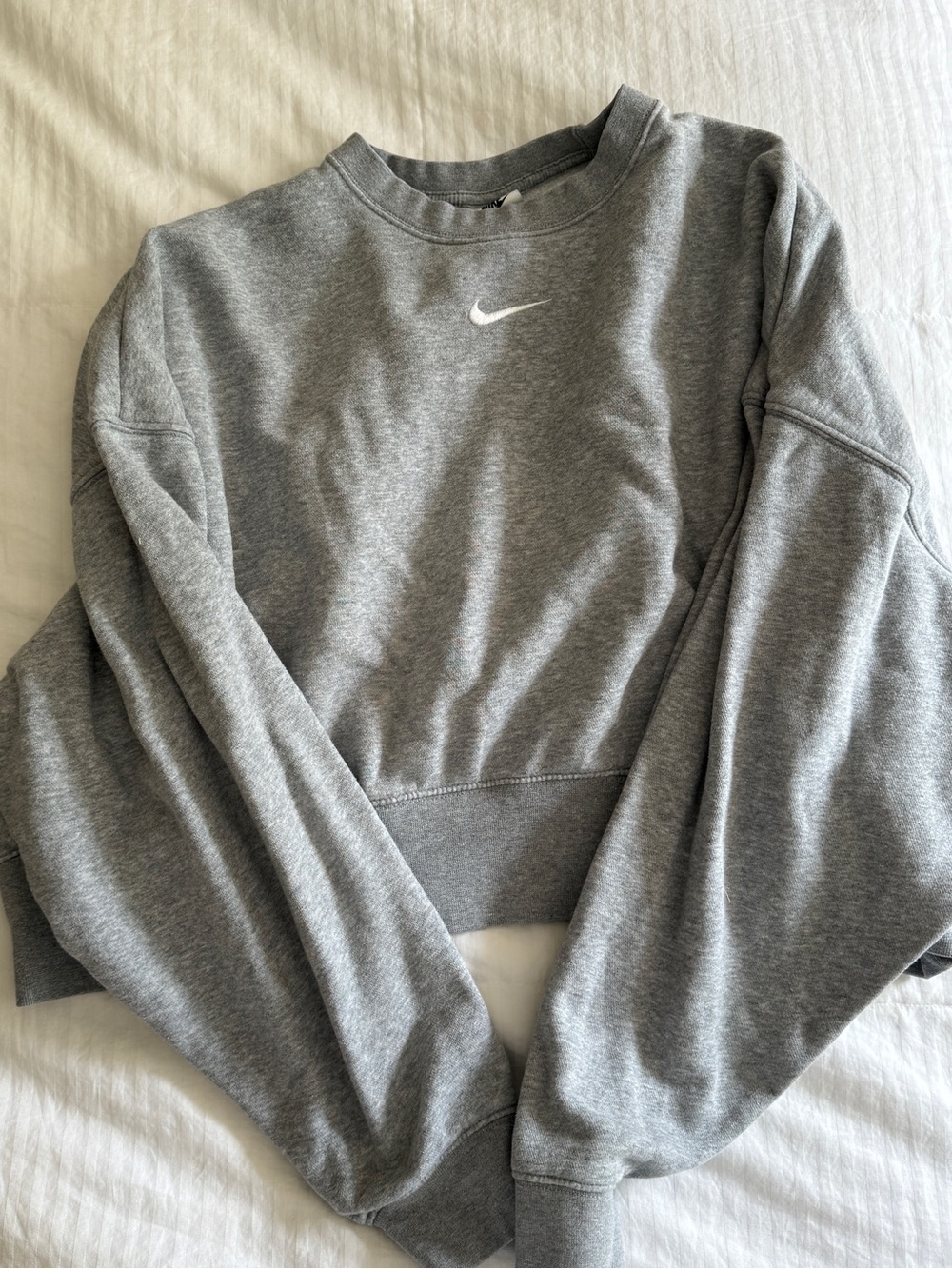 Nike Grey Cropped Crew Sweatshirt